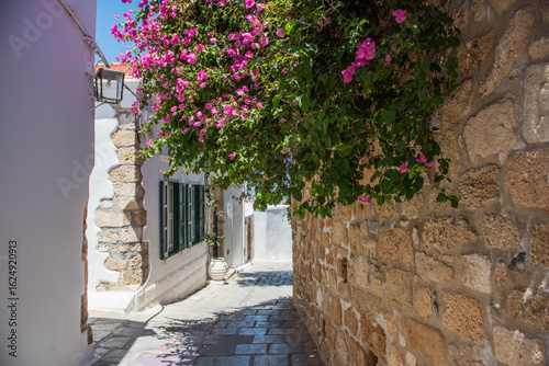 The streets of Lindos on the Greek Island of Rhodes