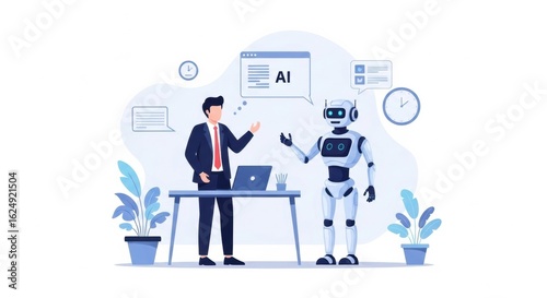 Human collaboration with advanced AI demonstrates efficiency and enhanced modern workplace