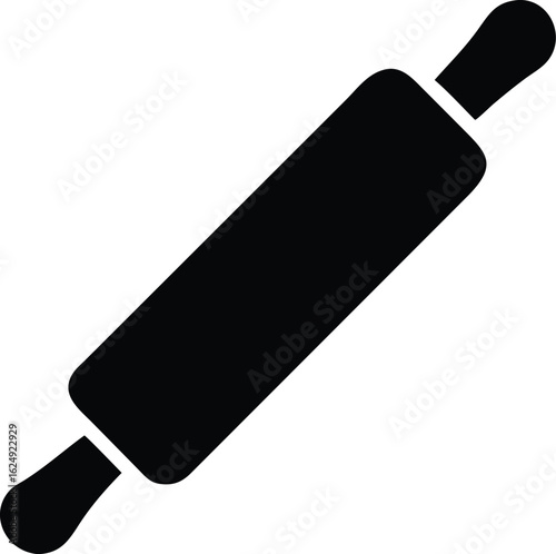 rolling pin with wooden handle silhouette 