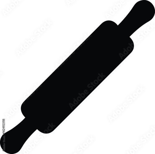 rolling pin with wooden handle silhouette 