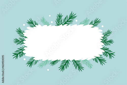 snow covered evergreen branches framing a blank ce (3).eps