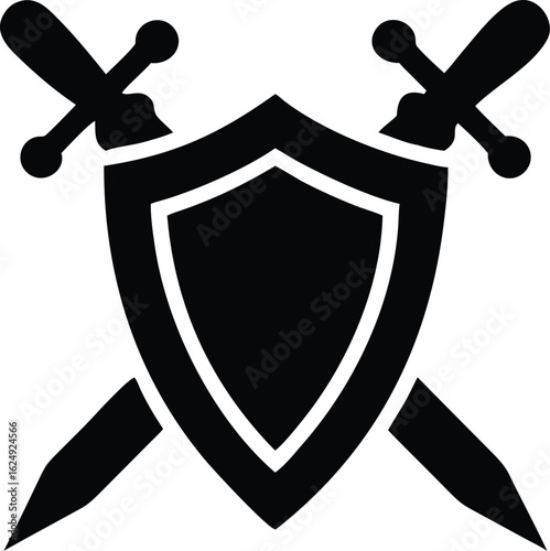 shield with swords silhouette