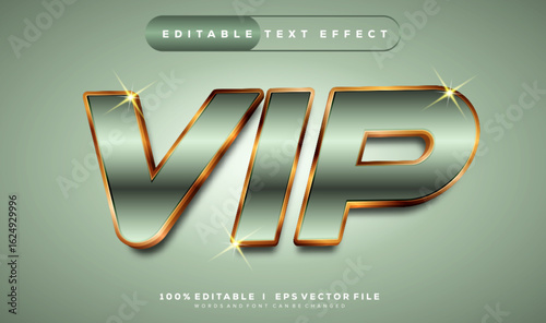 vip 3d vector text effect with modern style design
