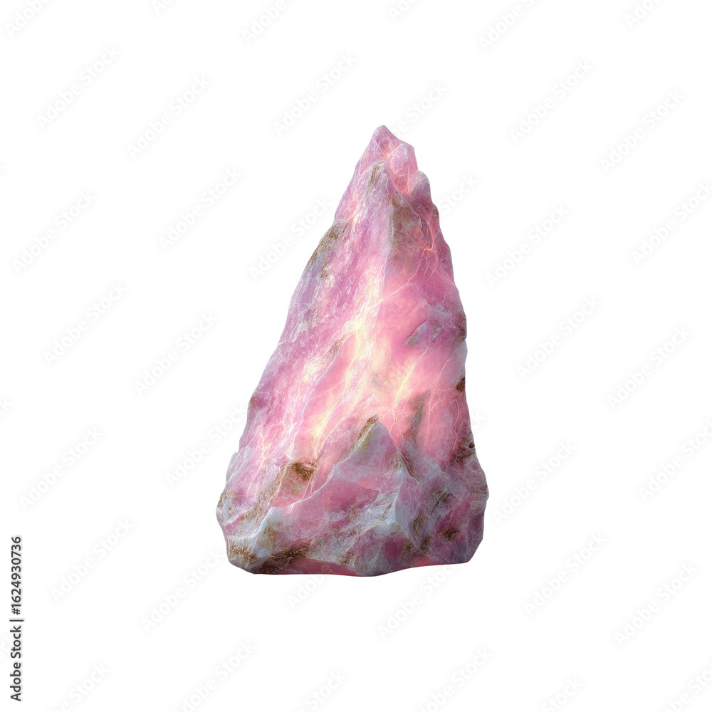 Fototapeta premium Illuminated Pink Rose Quartz Crystal Geode Lamp