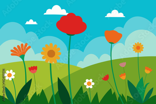 meadow with flowers