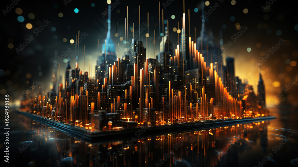 Fototapeta premium Chart graphs of the stock market representing our economy
