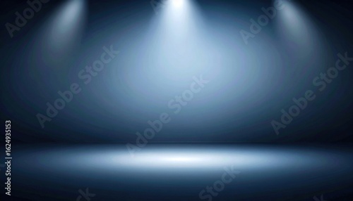 Illuminated stage setup for performances studio image capture professional environment wide angle creative display