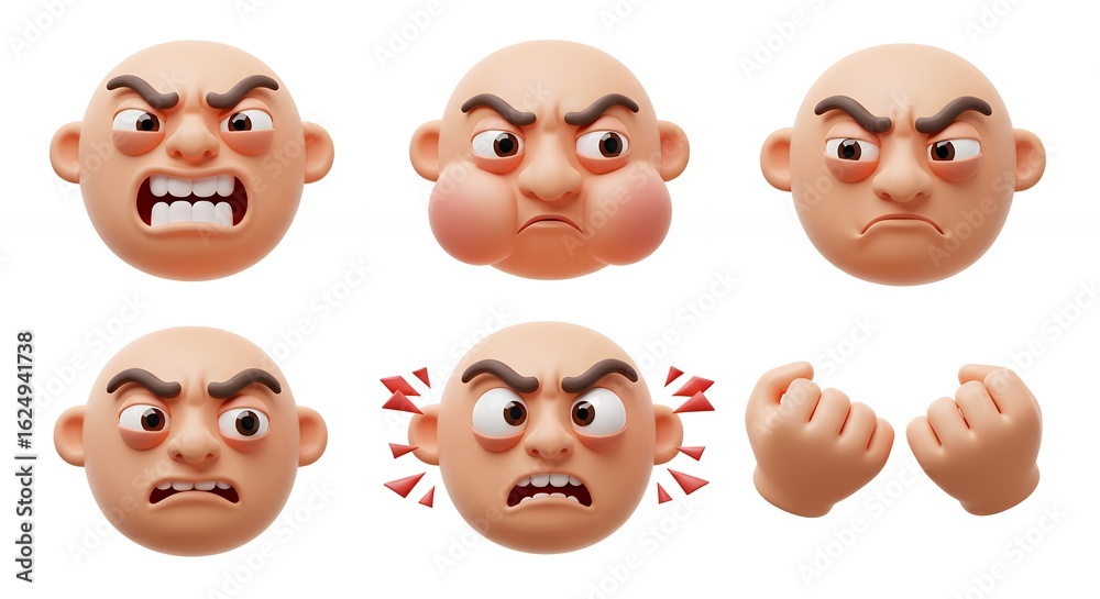 Cartoon angry faces Cartoon angry faces