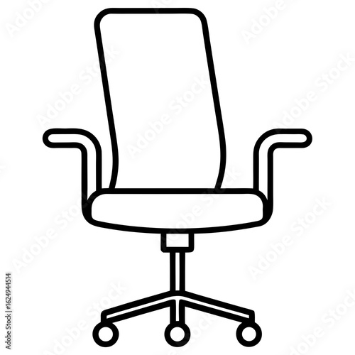 Ergonomic Chair Outline Vector