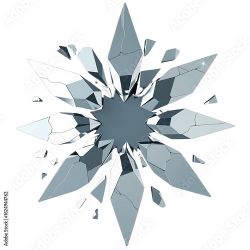 Star formed from shattered mirror pieces
