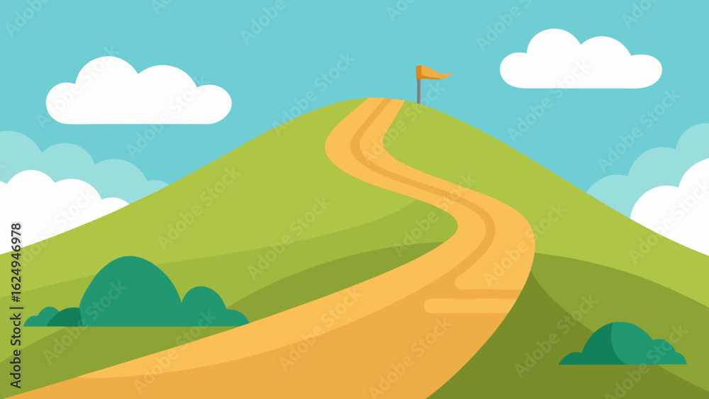 Fototapeta premium Playful Cartoony Hills with Exaggerated Slopes and Gentle Curves