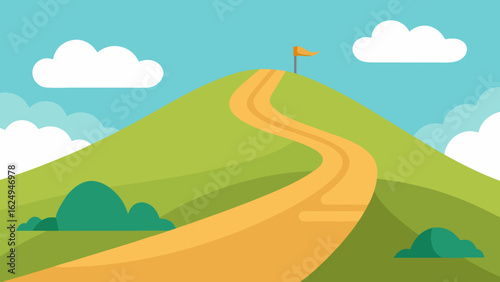 Playful Cartoony Hills with Exaggerated Slopes and Gentle Curves