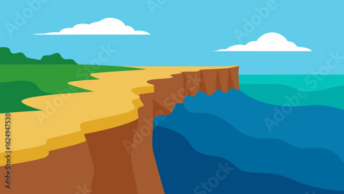 Dramatic Coastal Cliffs with Powerful Crashing Waves Below