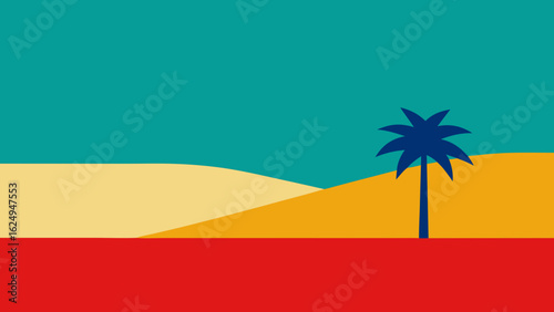 Minimalist Color Blocked Beach Zones Design