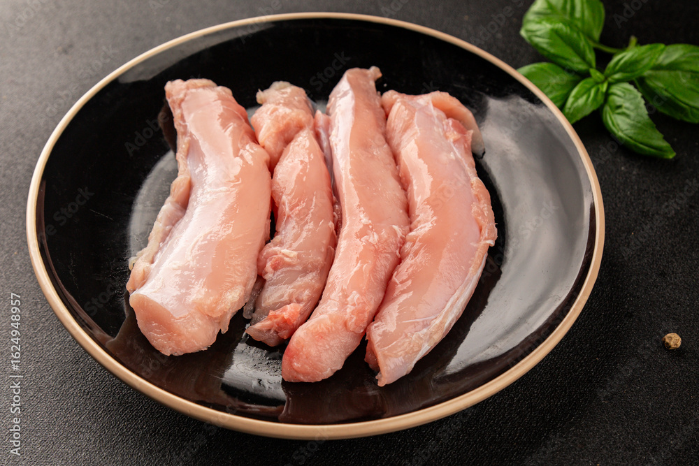 Rabbit raw meat fillet dietary fresh delicious gourmet food background on the table rustic food top view copy space keto and paleo diet Rabbit raw meat fillet dietary fresh delicious gourmet food background on the table rustic food top view copy space keto and paleo diet