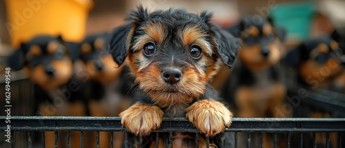 Adorable Puppy Behind Bars: Awaiting a Loving Home