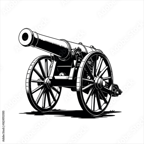 Vector art of a vintage cannon