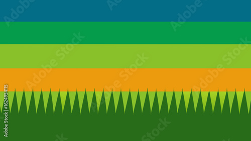 Abstract Grassy Textures in Color Bands Modern Field Landscape