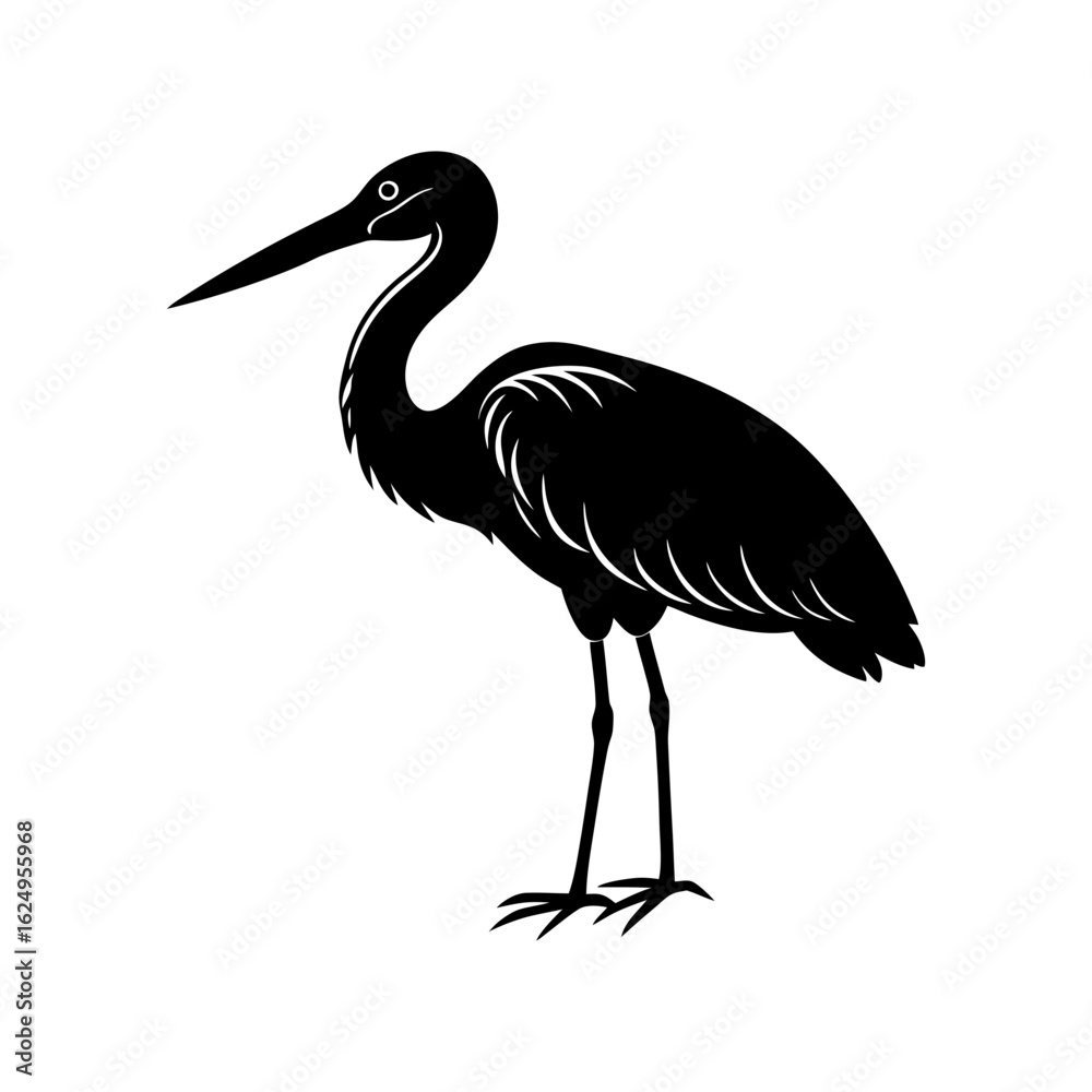 Fototapeta premium stork bird silhouette art illustration vector 