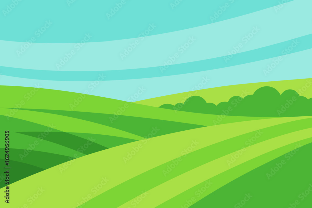 Fototapeta premium Minimalist Vector Art Landscape Illustration Simple Modern Design Graphic Element