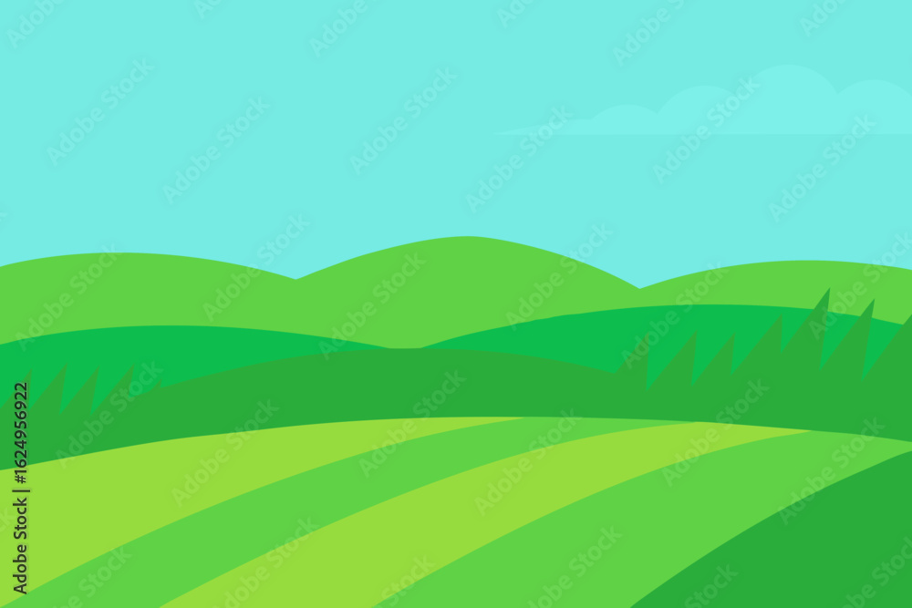 Fototapeta premium Minimalist Vector Art Landscape Illustration Simple Modern Design Graphic Element