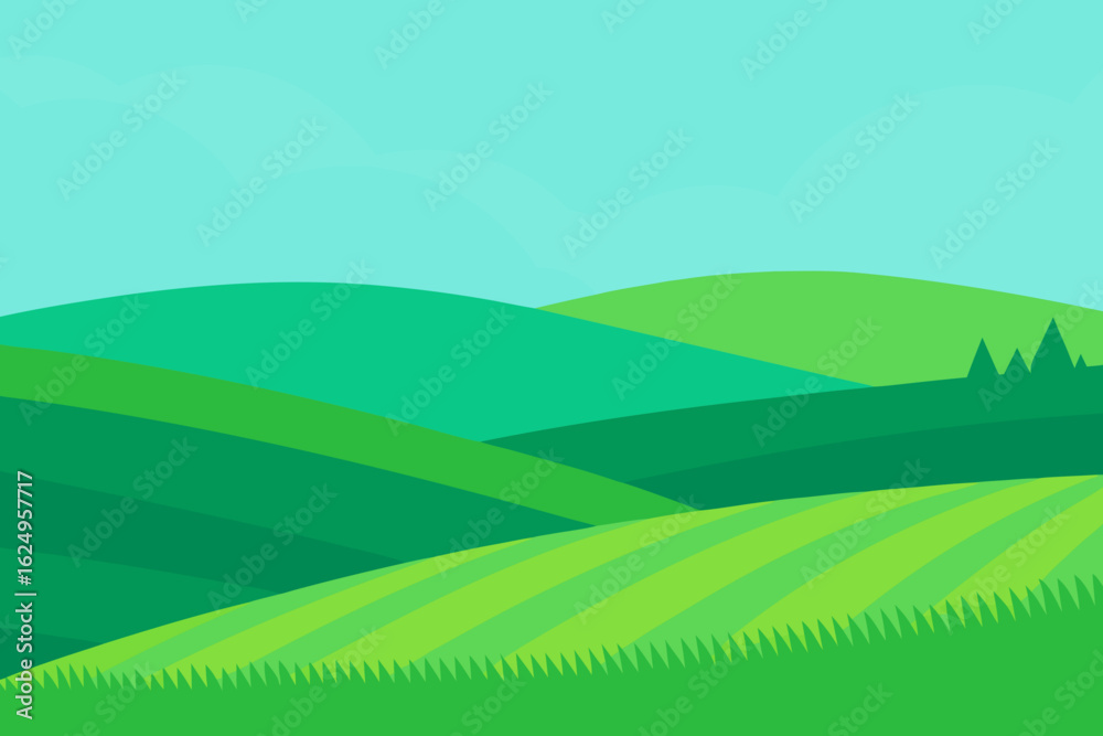 Fototapeta premium Minimalist Vector Art Landscape Illustration Simple Modern Design Graphic Element