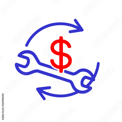 dollar symbol on white background, dollar Currency exchange icon
