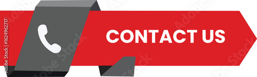Contact us button red arrow phone icon get in touch now