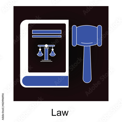 Justice Scales and Legal Rights Vector Icon