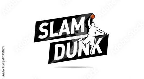 Logo depicting a basketball player performing a slam dunk, with the words "SLAM DUNK" in bold letters.