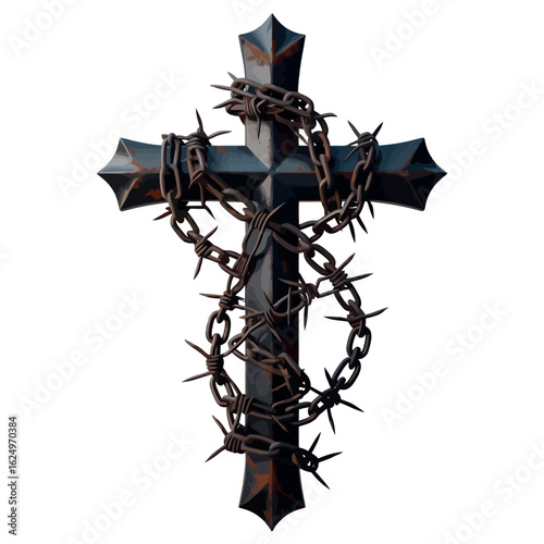 Ancient black metal sword decoration for a holiday knight statue
