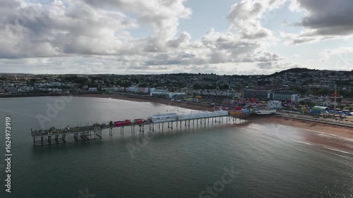 Wallpaper Mural Aerial view of Paignton Pier and Beach from a drone, Paignton, Devon, England, Europe Torontodigital.ca