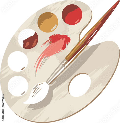 color palette with brushes