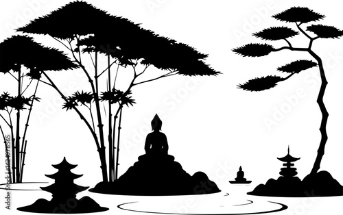 vector illustration of a tropical island