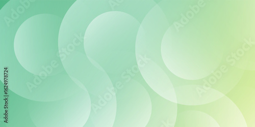 Abstract green background with circles. Vector illustration