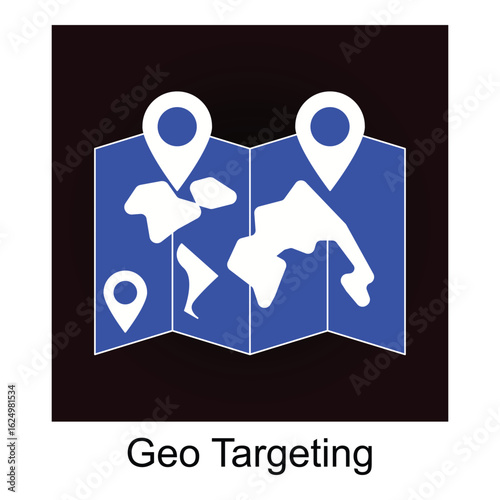 Digital Map Pin Geo Target Icon Design