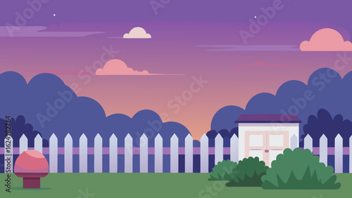 Crisp 2D Cartoon Background Featuring a Stylized Sunny Beach Scene