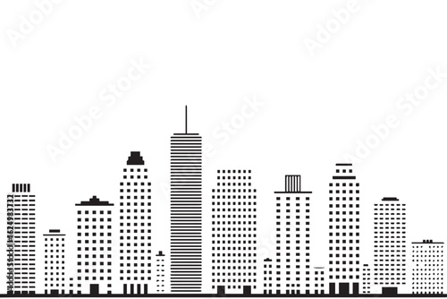 detailed city skyline vector illustration of urban skyline with skyscrapers buildings horizon for logos and marketing