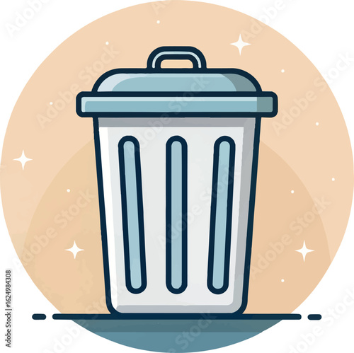 Trash Bin Icon – Waste Disposal and Garbage Management