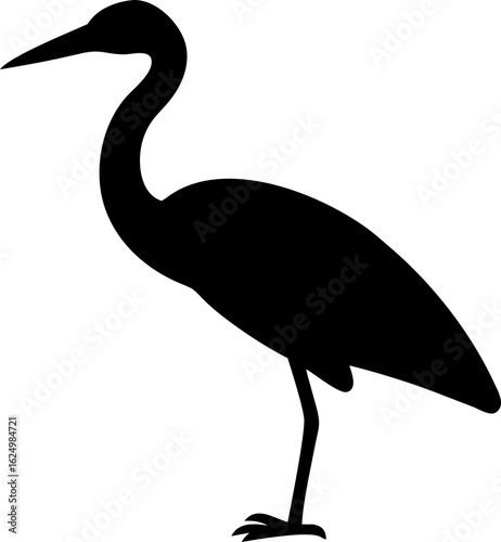 Stork Silhouette Icon – Bird, Nature & Life Symbol


