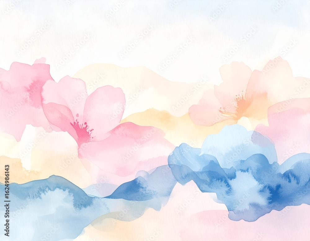 Pastel Watercolor Flowers Pattern Pastel Watercolor Flowers Pattern