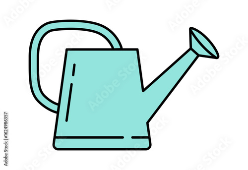 Stylish turquoise watering can for indoor gardening enthusiasts.