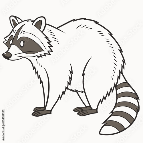Cute black kitten vector drawing with a cartoon fox character