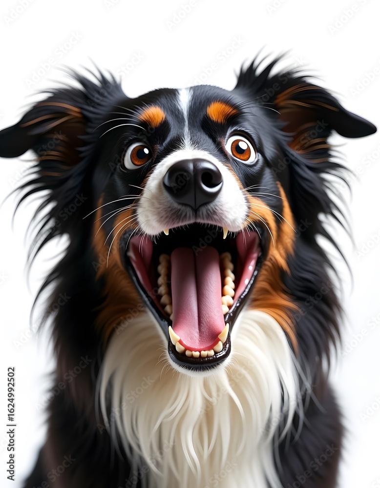 Fototapeta premium Happy Australian Shepherd dog looking up