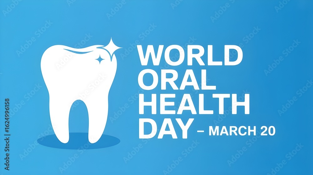 Obraz premium World Oral Health Day is celebrated on March 20 each year, and launches a year long campaign dedicated to raising global awareness of the issues around oral health and the importance of oral hygiene.