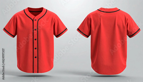 Red Baseball Jersey Mockup