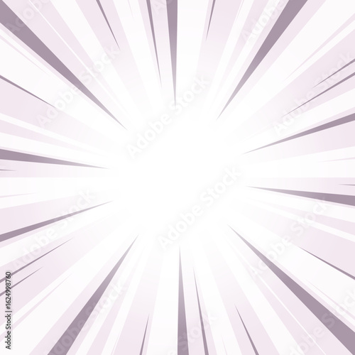 Rose Quartz Gray Glowing Sunburst Background. Grey Color Glow Effect Sunburst Background for Presentation, Banner, Poster, Flyer, Sales. Pop Art Poster for Summer and Spring Theme.