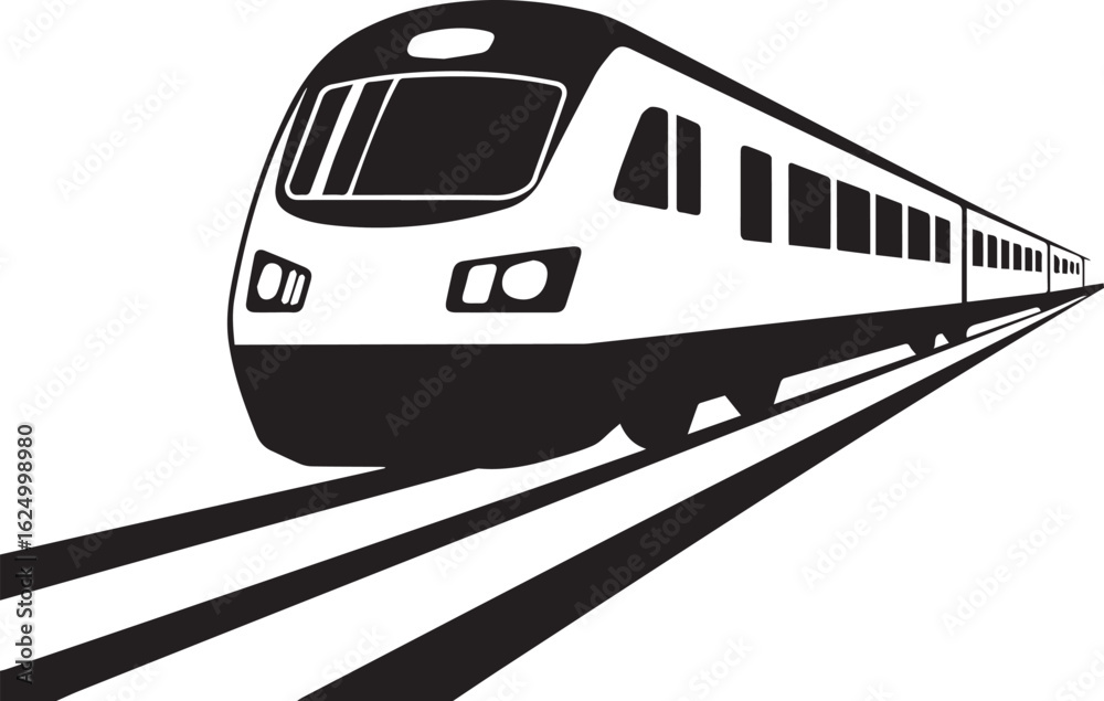 Naklejka premium modern high speed train vector illustration for transportation design and travel marketing