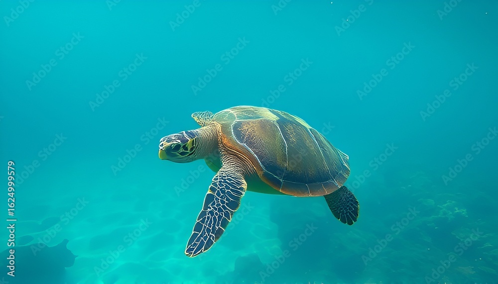 Fototapeta premium Sea turtle swimming gracefully