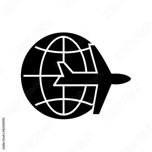 Global Delivery Plane Icon Vector Flat and Clean